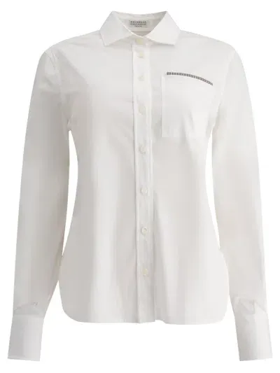 Brunello Cucinelli Poplin Shirt In White