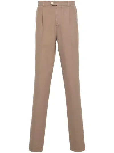 Brunello Cucinelli Pressed-crease Trousers In Brown