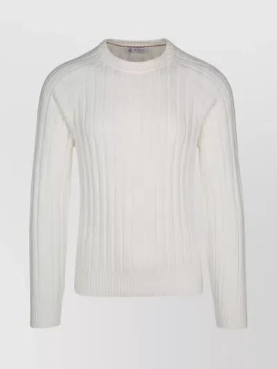 Brunello Cucinelli Crew-neck Sweater In White