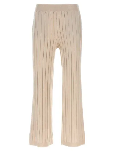 Brunello Cucinelli Ribbed Pants In Beige