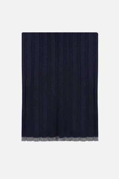 Brunello Cucinelli Scarfs In Navy+dark Gray