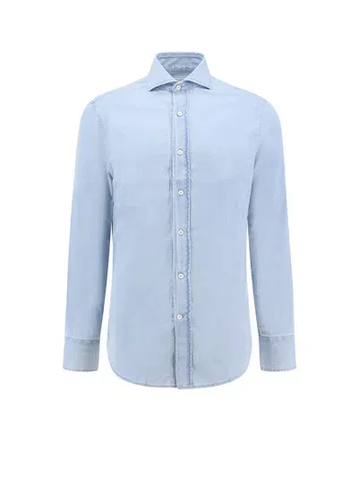 Brunello Cucinelli Shirt In Denim Chiarissimo