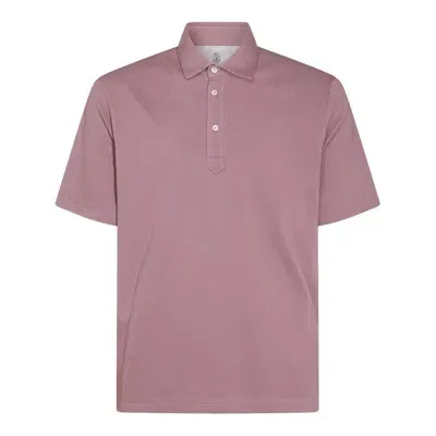 Brunello Cucinelli Double-layer Cotton Polo Shirt In C9717 Light Red