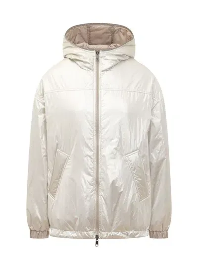 Brunello Cucinelli Silver Down Jacket