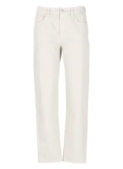 Brunello Cucinelli Slim Cut Cropped Jeans In Neutrals