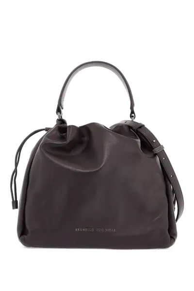 Brunello Cucinelli Logo-debossed Tote Bag In Brown