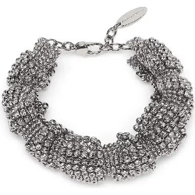 Brunello Cucinelli Sculptured Bracelet In Grey