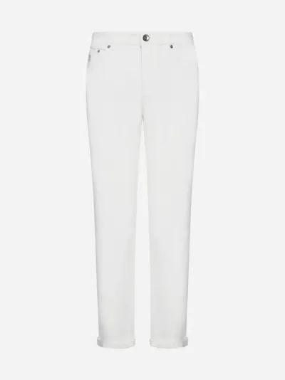 Brunello Cucinelli Slubbed-denim Straight Jeans In White