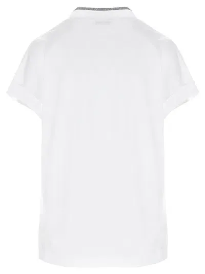 Brunello Cucinelli Stretch Cotton Jersey T-shirt With Precious Neckline In White