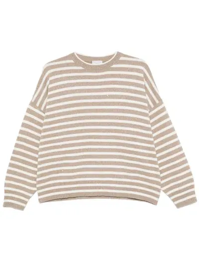 Brunello Cucinelli Stripe-pattern Jumper In Bunt