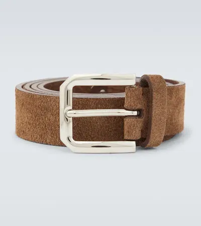 Brunello Cucinelli Suede Belt In Brown