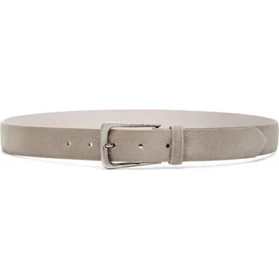 Brunello Cucinelli Suede Belt In Light Grey