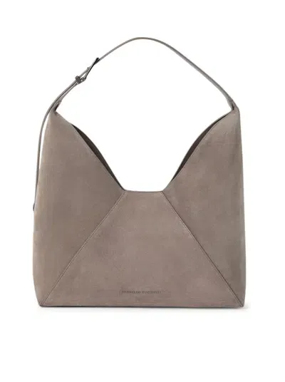 Brunello Cucinelli Sueded Calfskin Hobo Bag In Brown