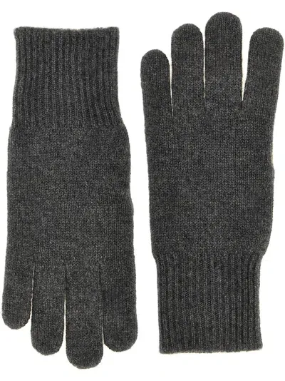 Brunello Cucinelli Suede Detail Gloves In Burgundy