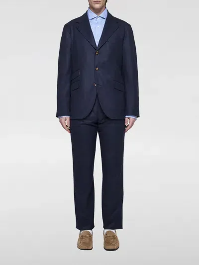 Brunello Cucinelli Suit  Men Color Marine In 海蓝色