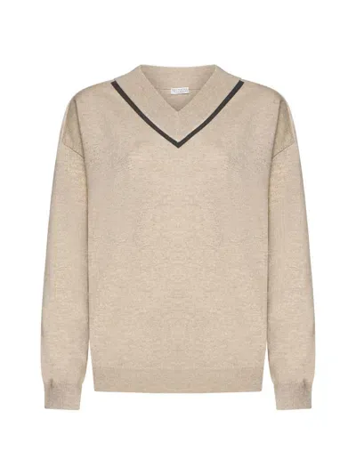 Brunello Cucinelli Sweater In Light Camel