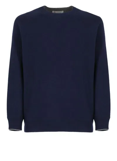 Brunello Cucinelli Sweaters Blue In Black