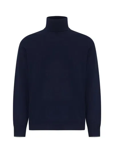 Brunello Cucinelli Sweater Aus Kaschmir Mit Rollkragen In Navy