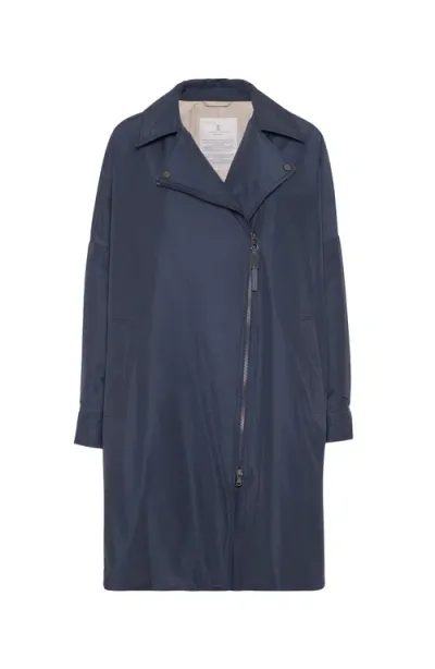 Brunello Cucinelli Padded Zip-up Coat In Blue