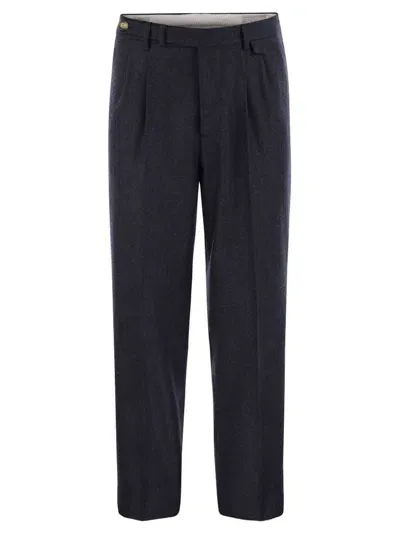 Brunello Cucinelli Tapered Trousers In Navy