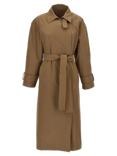 Brunello Cucinelli Techno Canvas Trench Coat In Beige