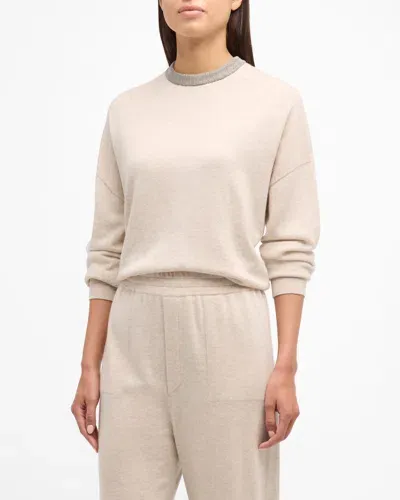 Brunello Cucinelli Monili-chain Cashmere Jumper In Neutrals