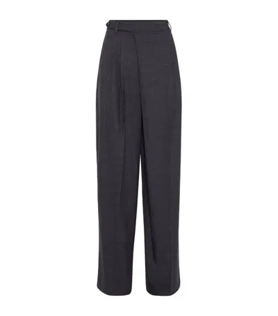 Brunello Cucinelli Virgin Wool Tailored Trousers In Dark Grey