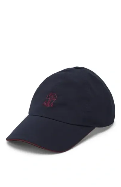 Brunello Cucinelli Water-resistant Baseball Cap In Navy Blue