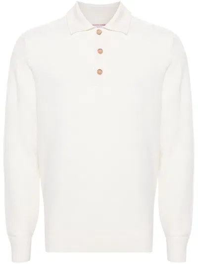 Brunello Cucinelli Waffle-knit Cashmere Polo Shirt In White