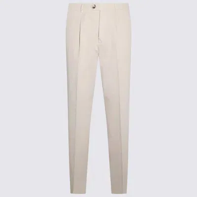 Brunello Cucinelli White Cotton Jeans In Beige