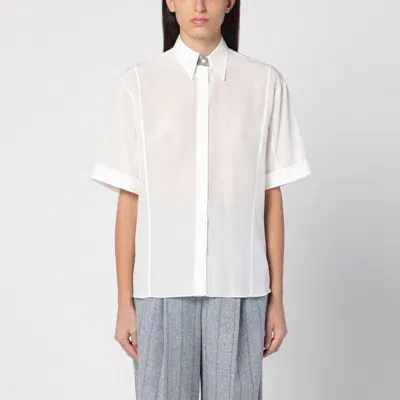 Brunello Cucinelli White Silk Shirt