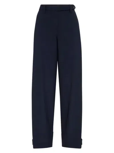 Brunello Cucinelli Wool Trousers In Night