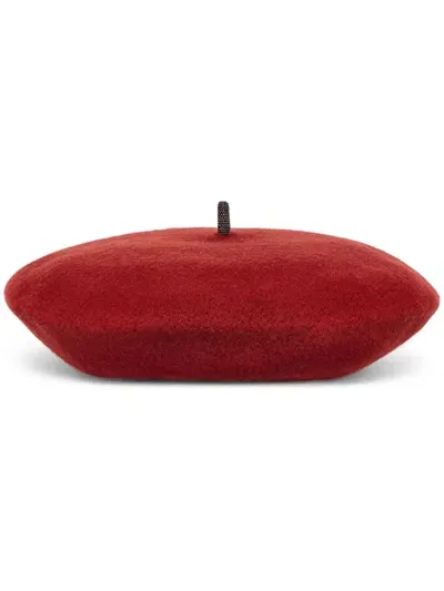 Brunello Cucinelli Wool Beret In Red