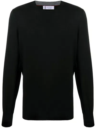 Brunello Cucinelli Wool And Cashmere Blend Sweater In Black