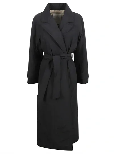 Brunello Cucinelli Wrap Belted Trench In Black