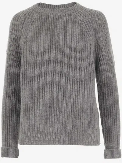 Bruno Manetti Cashmere Sweater In Grey