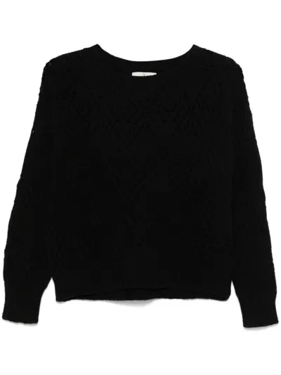 Bruno Manetti Open-knit Sweater In Black