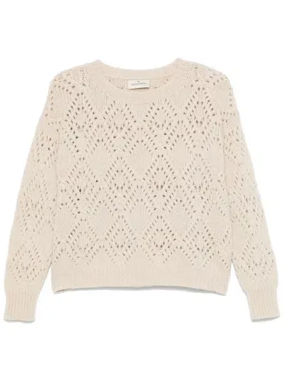 Bruno Manetti Open-knit Sweater In Neutrals