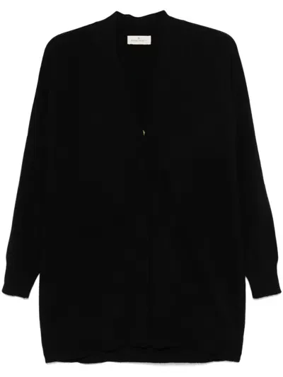 Bruno Manetti Ribbed-knit Cardigan In Black