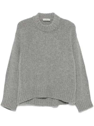 Bruno Manetti Ribbed-knit Sweater In Grey