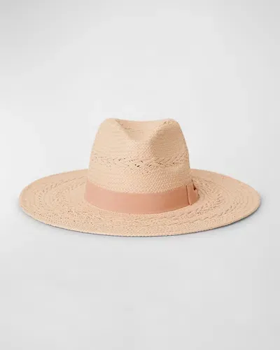 Btb Los Angeles Juniper Straw Fedora With Grosgrain Band In Petal