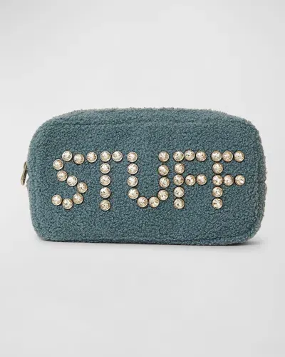 Btb Los Angeles Stuff Crystal Small Cosmetic Bag In Dusty Blue