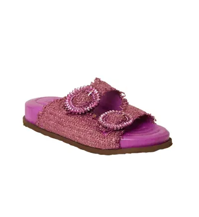 Btb Los Angeles Women's Tulum Crystal Slide In Fuchsia In Pink