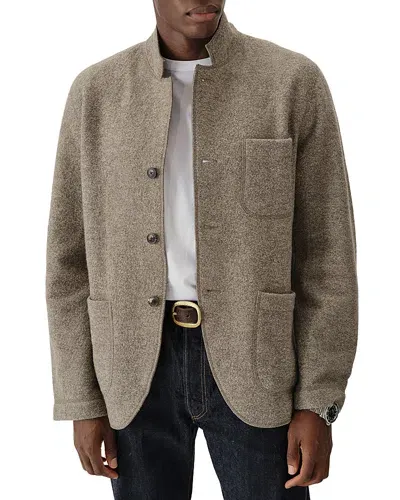 Buck Mason Felted Wool Chore Jacket In Heather Stone