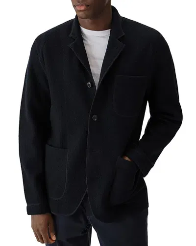 Buck Mason Felted Wool Jacket In Navy