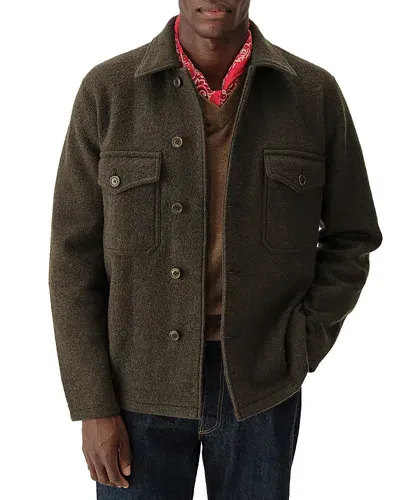 Buck Mason Felted Wool Shirt Jacket In Marled River Rock