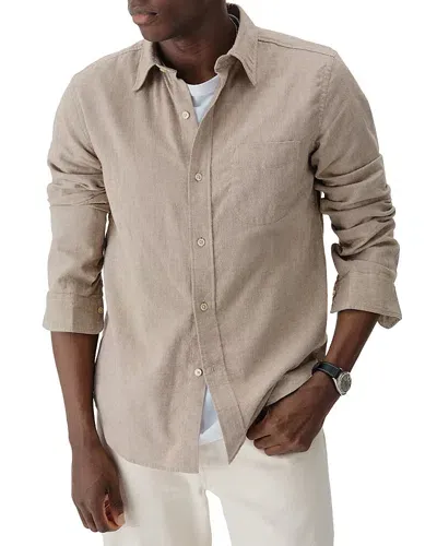 Buck Mason Pacific Cotton Twill Classic Fit Button Down Shirt In Heather Limestone