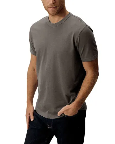 Buck Mason Pima Cotton Curved Hem Tee In Faded Black