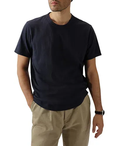 Buck Mason Pima Cotton Curved Hem Tee In Navy