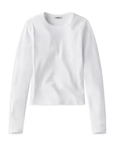 Buck Mason Surplus Rib Long Sleeve Crewneck Tee In White